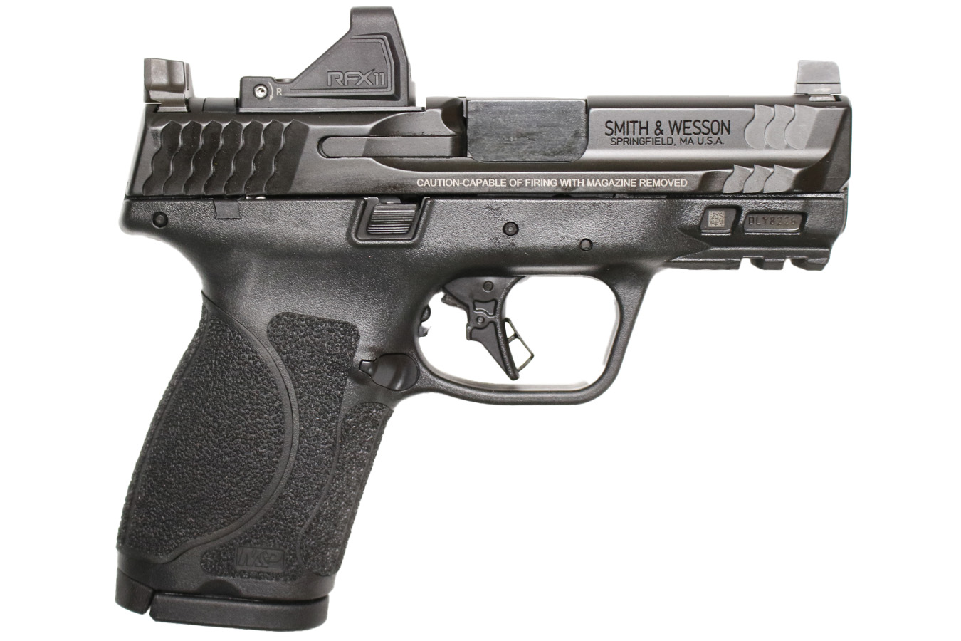 SMITH AND WESSON M&P9 M2.0 Compact Optic Ready 9mm Package with Viridian RFX-11 Green Dot, Five Mags and Savior Bag